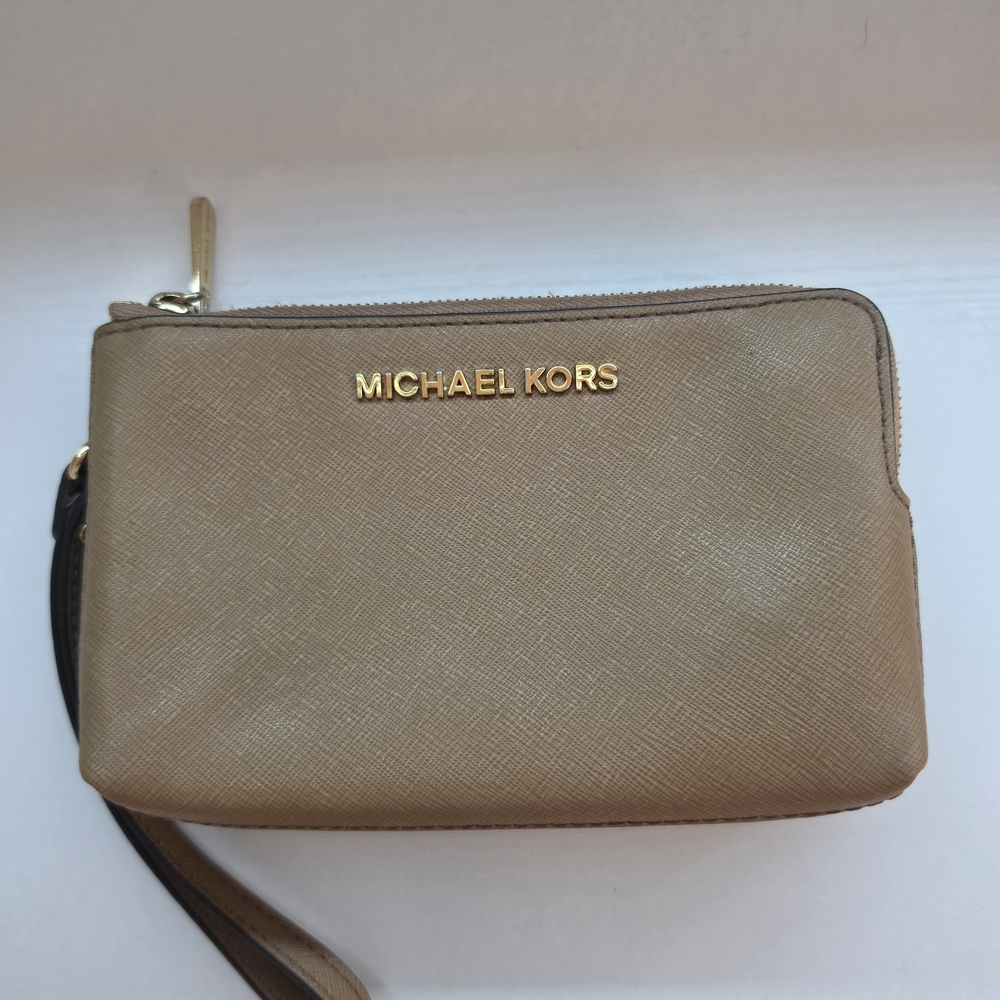 Michael Kors Tan Saffiano Leather Wristlet